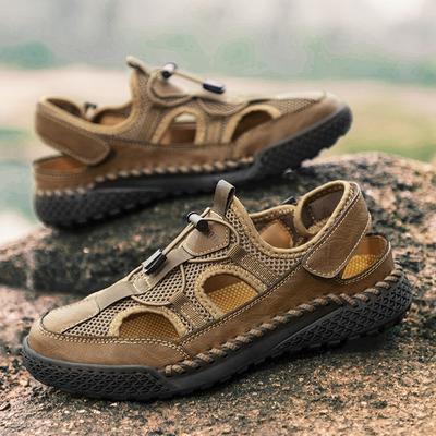 Heiße Sommer Herren Sandalen Größe 46 Outdoor Mesh Sandalen Weiche Clogs Herren Pantoletten Handgefertigt Dropship Sandalen Römische Outdoor Hausschuhe