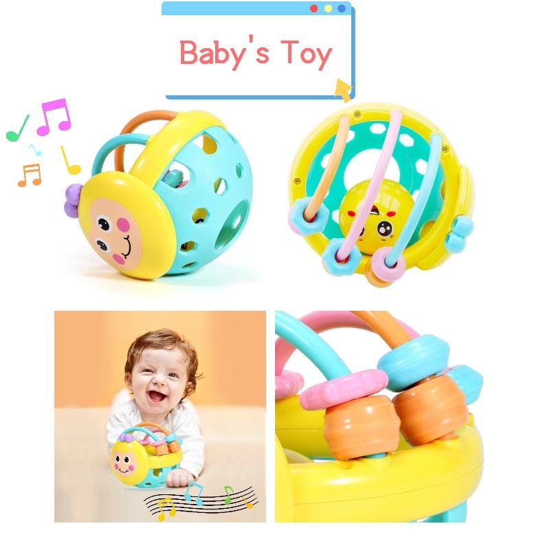 Colorful Baby Bee Soft Gel Bed Bell Rattle Toy Hand Grasping Ball Toy Children's Puzzle Toy