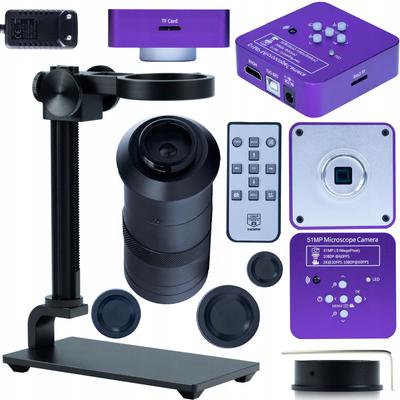 Rosfix Zestaw Kamera Mikroskopowa Puppis Pink PRO KMPPP-HDMI-USB 51MP – Wysoka Jakość Obrazu | Aluminiowa Platforma 35mm | Obiektyw 100x ODM-100X