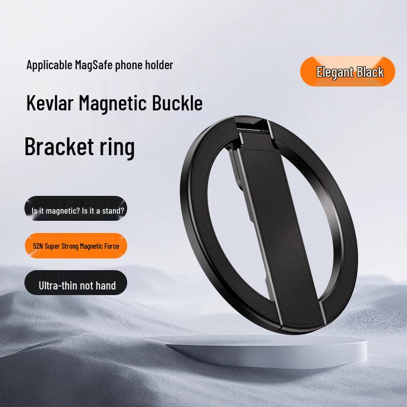 Keflar Magnetic Aluminum Phone Holder for Ultra-Thin Phones, Double-Sided, Lightweight, and Compact.