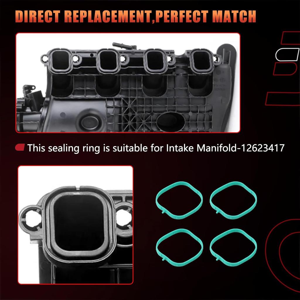 Engine Intake Manifold Gasket Runner Seals Compatible with Chevy GMC Cadillac Vehicles for 2014-Newer LT Based Engines 5.3L 6.2L LT1 LT2 L83 L86 L84