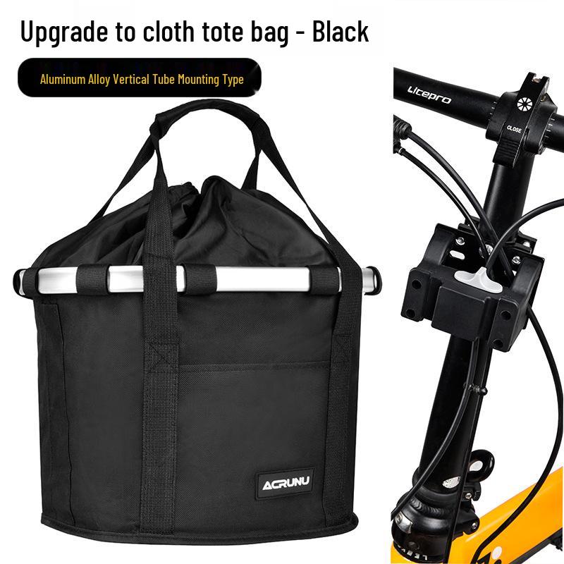 ACRUNU Waterproof Front Basket for Mountain Bike & Electric Scooter - Commuting Foldable Aluminum Alloy Handheld Basket