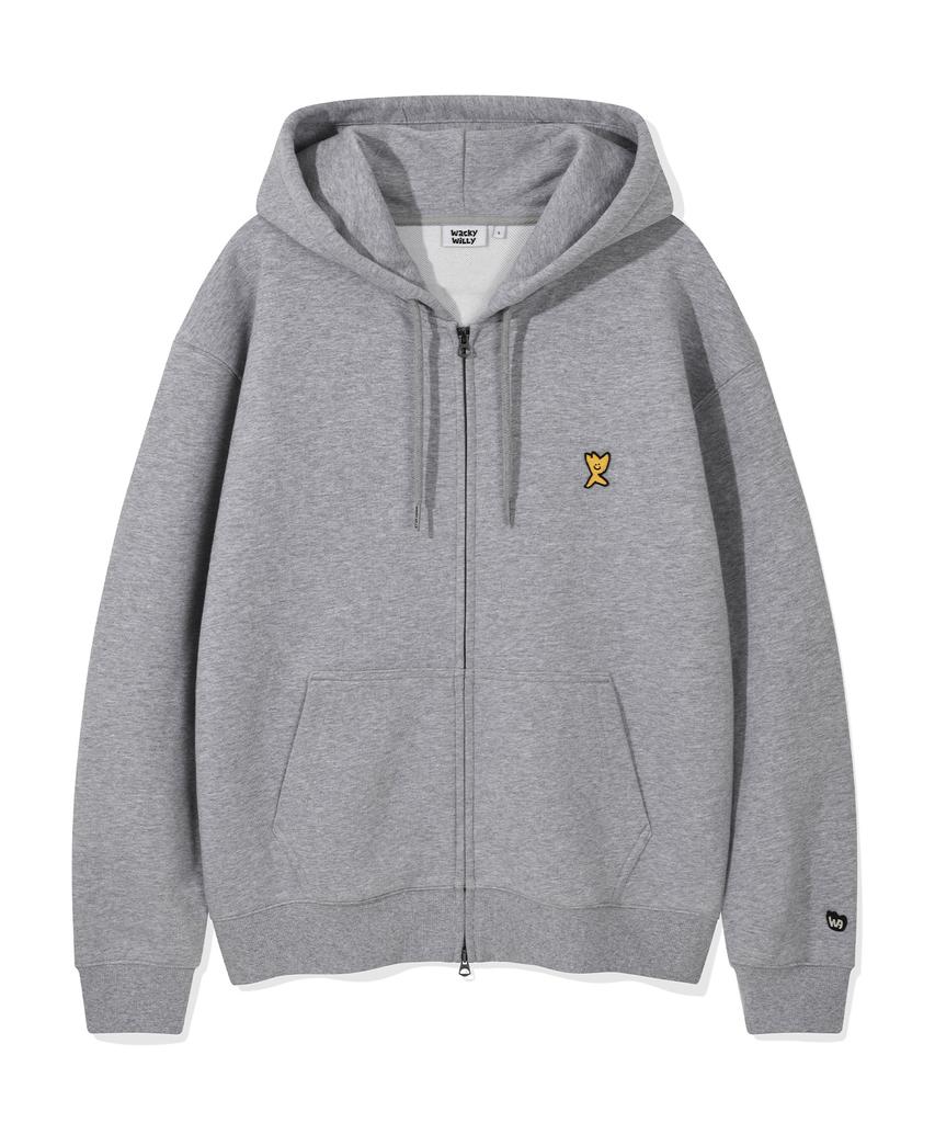 Wacky Willy Signature Kiki Wappen Zip-Up Hoodie Gray