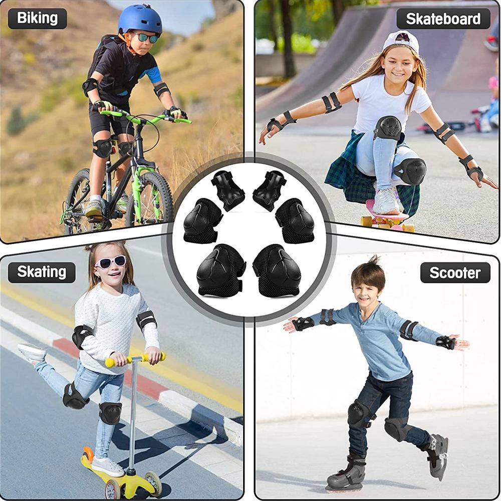 Schutzausrüstungsset für Kinder, Knieschützer für Kinder im Alter von 3–7 Jahren, Knie- und Ellenbogenschützer mit Handgelenkschoner zum Skaten, Radfahren, Fahrrad-Roller