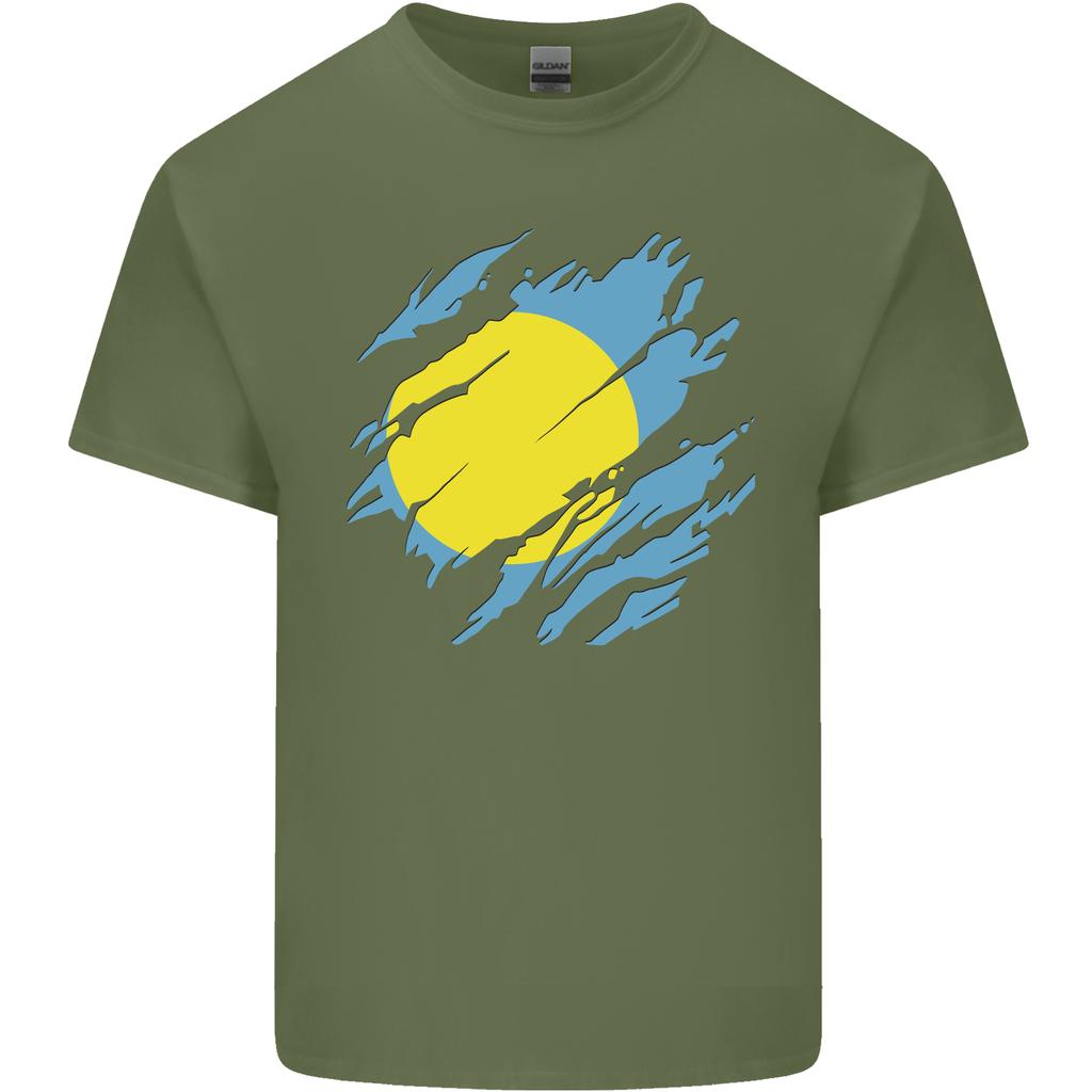 Torn Palau Flag Palauan Day Football Unisexs Light Cotton TShirt