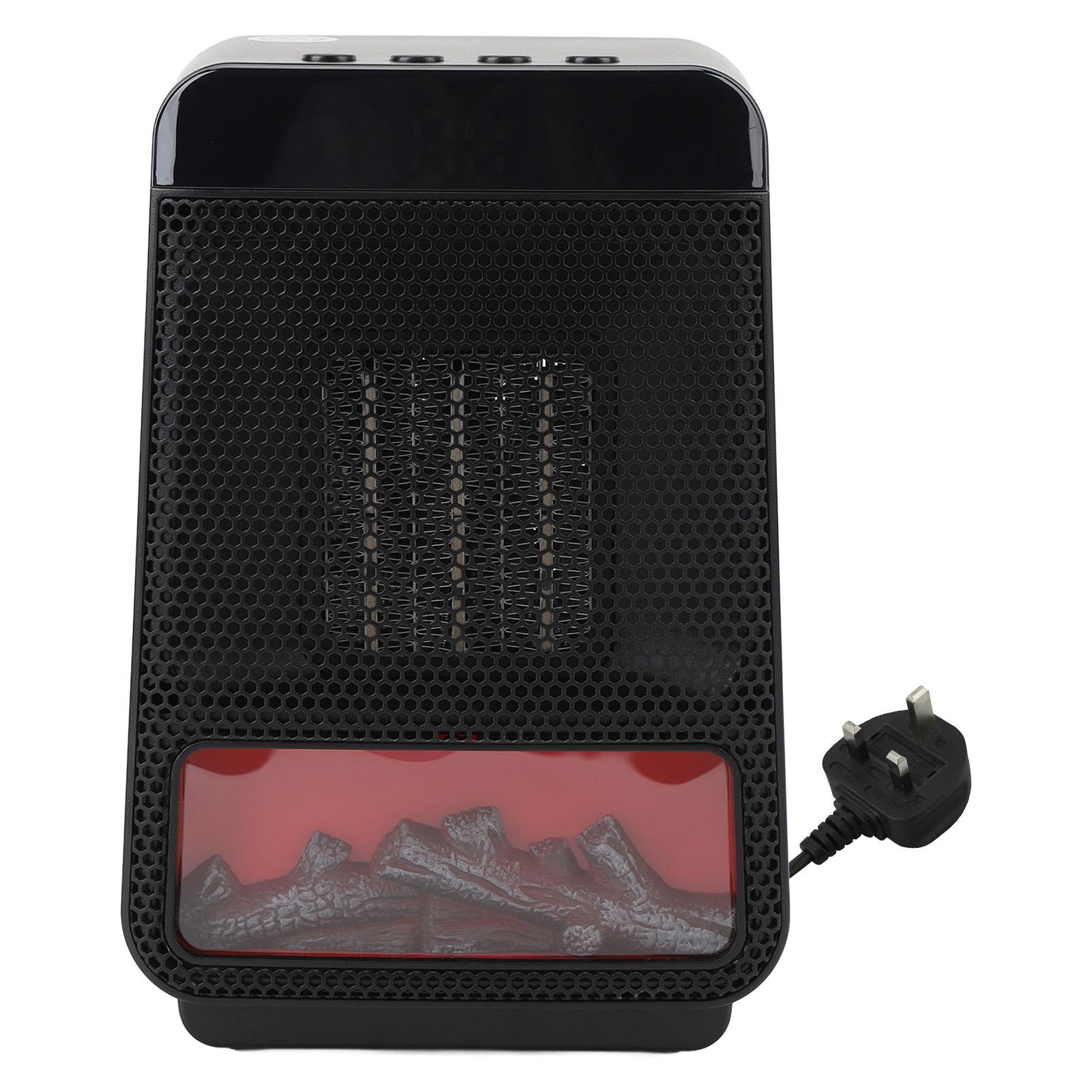 

3D Flame Space Heater 4 Gears Timing Desktop Heater Fast Heat PTC Ceramic Heater for Bedroom Offi GB Plug 220V