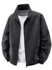 Herren Leichte Stehkragenjacke, Mehrere Taschen, Lockere Passform, Übergröße, Frühling/Herbst für Mittelalte & Ältere.