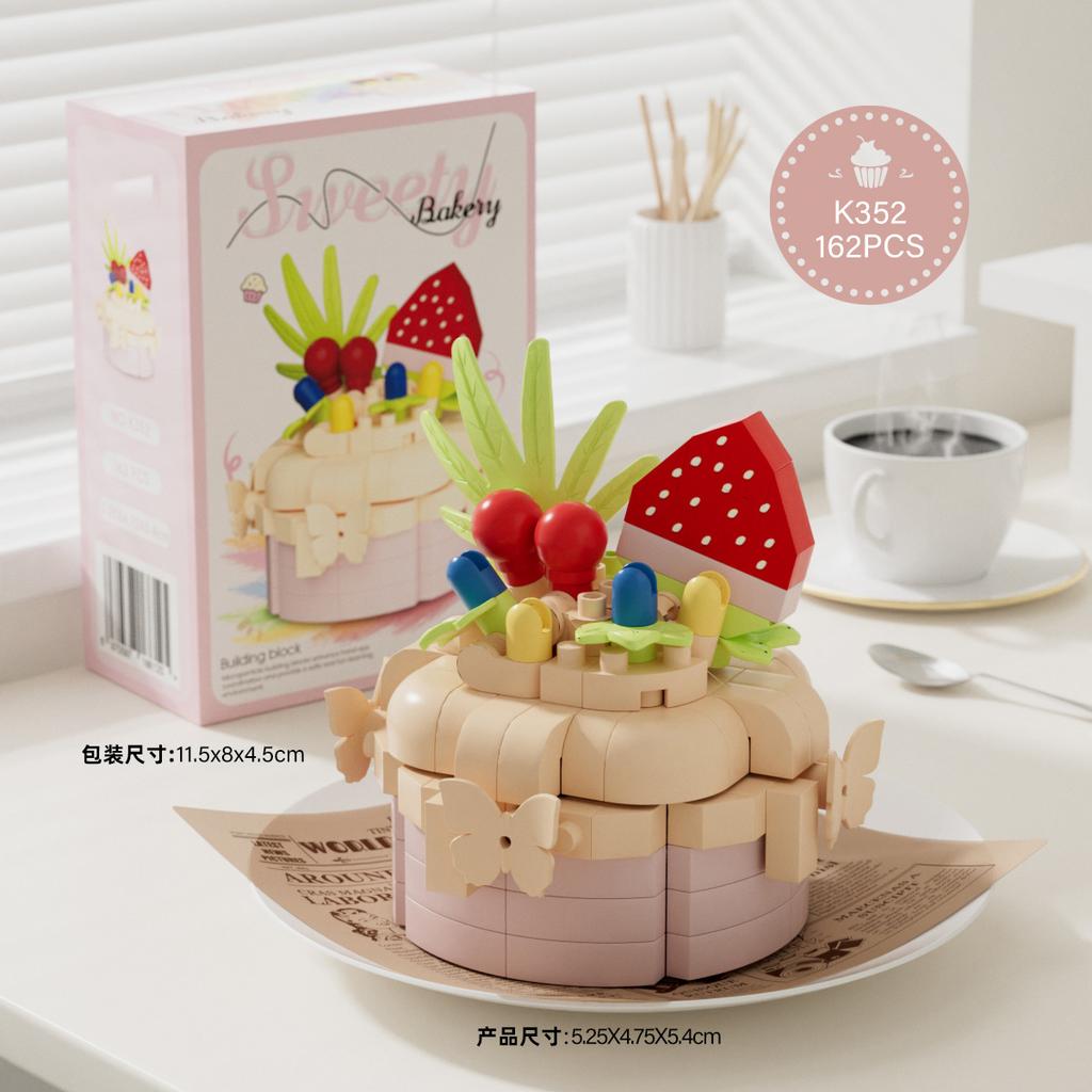 Mini Building Block Food Construction Set Bricks Toys for Children 8 Year Micro Bricks for Adults Birthday Gifts Cake Decoration
