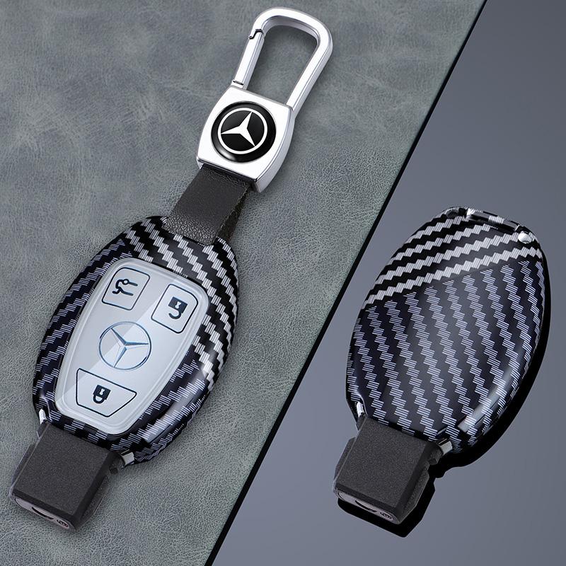 TPTRW1 2025 New Carbon Fiber Car Remote Key Case Cover Shell For Mercedes Benz A B C S Class AMG GLA CLA GLC W176 W221 W204 W205 Auto A