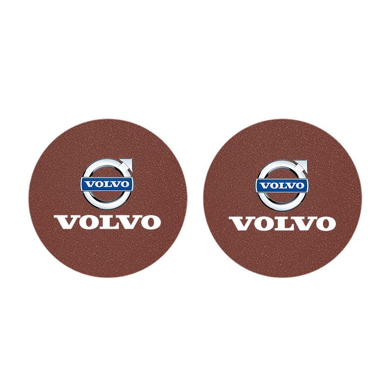 2 Stück Wildleder Auto-Getränkeuntersetzer Rutschfeste Wasserbecher-Matte Flaschenhalter-Pad Für Volvo ES90 EC40 EX40 EM90 XC90 V90 V60 XC60 V40 S80 S60 S90