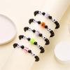 Schwarzes Perlen-Sportarmband für Damen Herren Basketball Fußball Volleyball Elastisches Seil Armbänder Party Freundschaft Schmuck Geschenke
