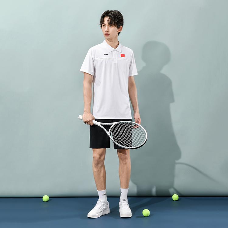 Li Ning Breathable Lightweight Pullover Short Sleeve Polo Shirt Men tops White APLU071-2