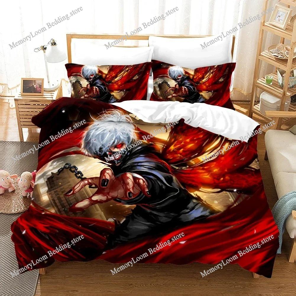 Tokyo Ghoul Modern Bedding Set Single-Twin-Full-Queen-King Size Adult Kid Bedroom Breathable Duvet Cover 3D Print Vibrant Anime