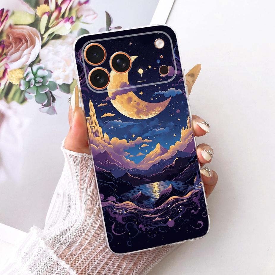 For Apple iPhone 17 Pro Max Case Luxury Flowers New Painted Cover Clear Silicone Case For iPhone 17 Air iPhone17 Pro Soft Fundas