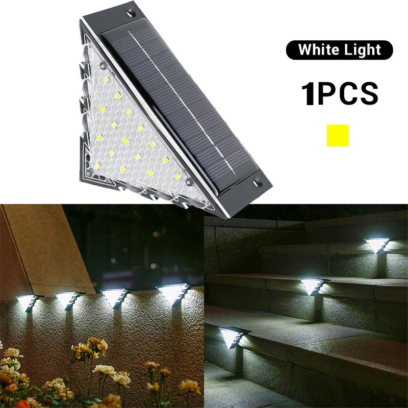 Outdoor Solar Railing Lights Deck Stair Waterproof Lamp for Garden/Pathway, Warm White Step Decoration Light with Auto Sensor