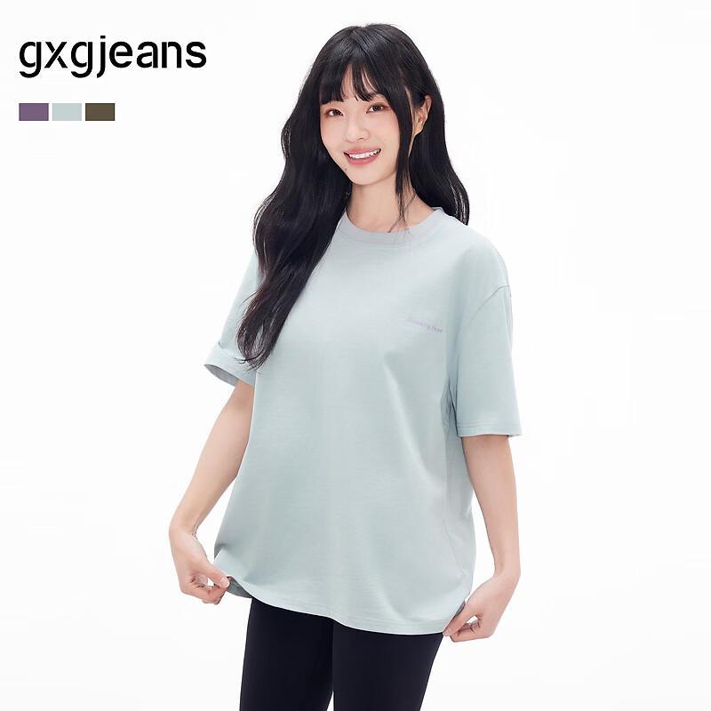 Мужская свободная футболка с принтом на спине GXGJEANS, короткий рукав L