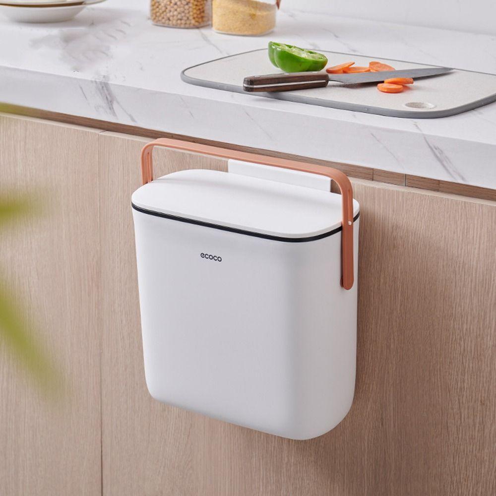 Waterproof Hanging Trash Bin Space-Saving Kitchen Compost Bin Wall-Mounted Trash Can  Bathroom