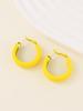 Vibrant C-Shaped Candy Color Hoop Earrings: Trendy, Cute, and Fashionable for Women
