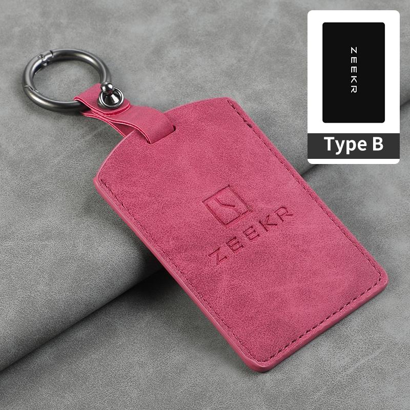 Suede Car NFC Card Key Case Cover Key Bag Shell Holder Protection Keychain For ZEEKR 001 Smart Remote Keyless Stying Accessories