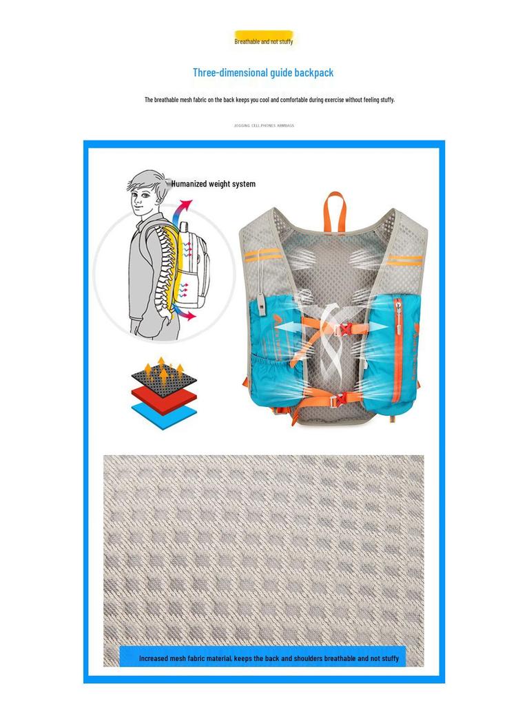 Lightweight Waterproof Cycling & Hiking Vest Backpack - Breathable, Multifunctional Sports Bag for Running & Outdoor Adventures