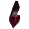 Zara Fashionable Versatile Patent Leather Asymmetrical Pointed Toe Stiletto Heels 6cm Women heels Crimson 13542510-38
