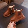 Dziecięce Buty Polarowe, Skórzane Buty, Dziecięce Buty do Połowy Łydki, Ciepłe Buty dla Chłopców i Dziewcząt