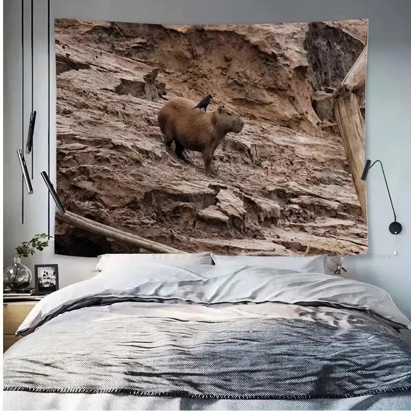 Capybara Tierdruck Wandteppich Büro Wohnzimmer Dekoration Zuhause Wandteppich