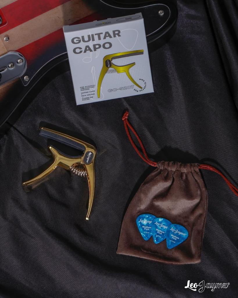 Leo Jaymz Guitar Capo for Zinc Alloy Metal Guitar Guitar Clamp for Bass Classical and Banjo Heavy-Duty Acoustic/Electric Guitars, Clip, Guitar,