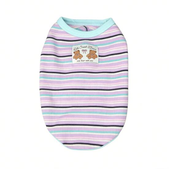 Хлопковый ребристый жилет для собак мелких пород, летний, без рукавов, в полоску, для щенков, мягкий, дышащий, одежда для питомцев S красный