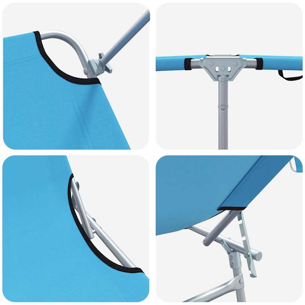 Sun Lounger 2 Pcs Light Blue 58 X 188 X 77 Cm Polyester