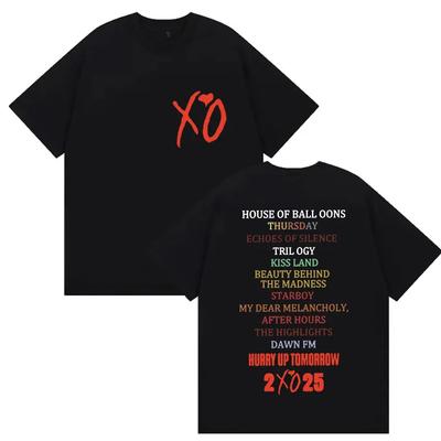 The Weeknd Hurry Up Tomorrow Album XO 2025 New T-shirt for Men Women Retro High-quality Round Neck T-shirt