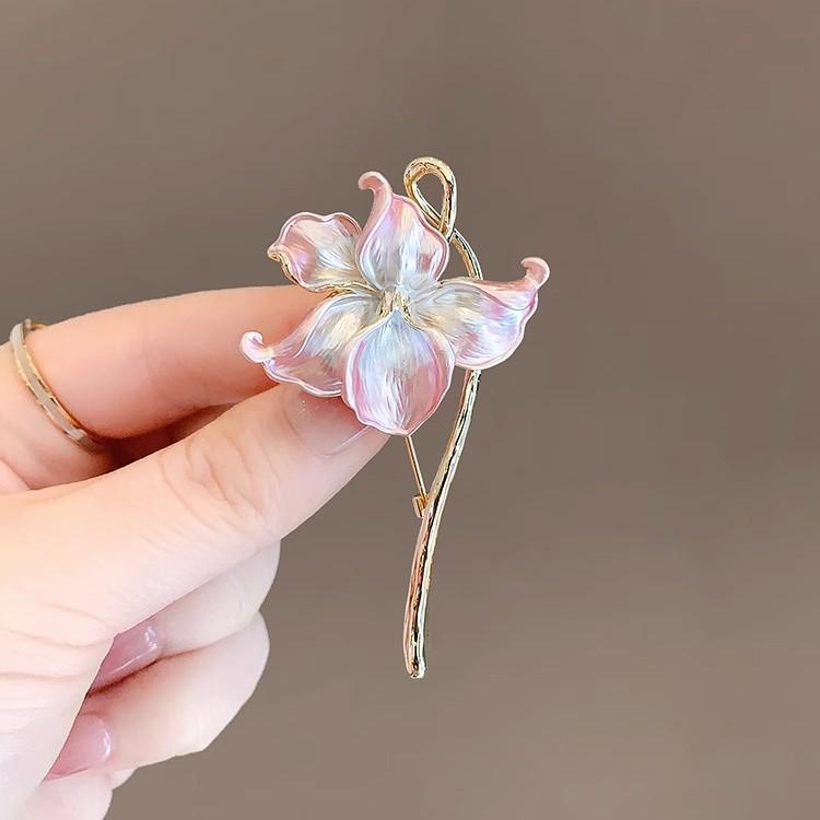 Matte Gold Pearl Wheat Ear Corsage Brooch for Women - High-End Versatile Pin with Anti-Exposure Design