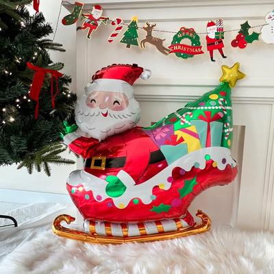 Merry Christmas Decorations Balloons Santa Claus Snowman Christmas Tree Elk Socks Cartoon Foil Balloons Christmas Party Supplies