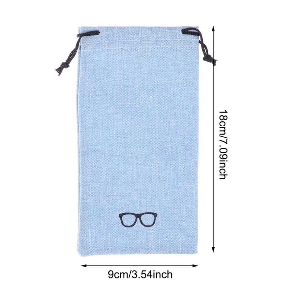 1Pcs Soft Cloth Glasses Bag Drawstring Portable Linen Fabric Eyeglasses Pouch Pocket Multi-Functional Eyewear Cases Accessories