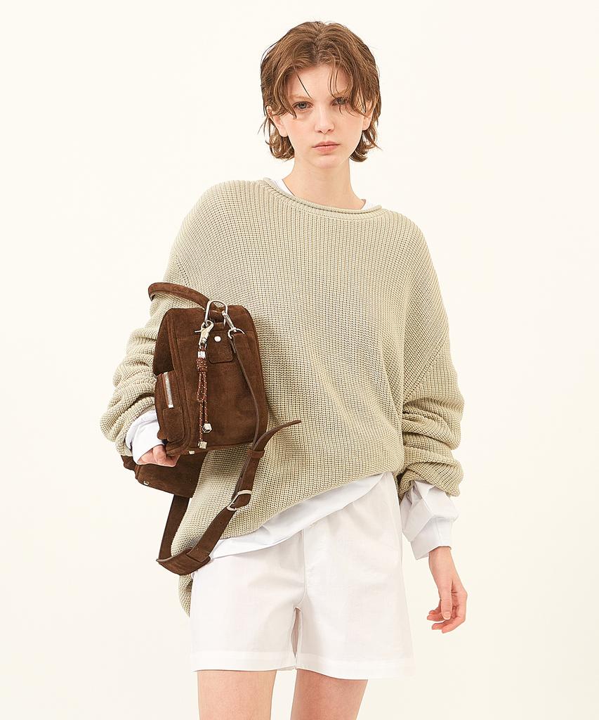 LABELARCHIVE W Vianne Rolled Edge Supima Sweater Natural