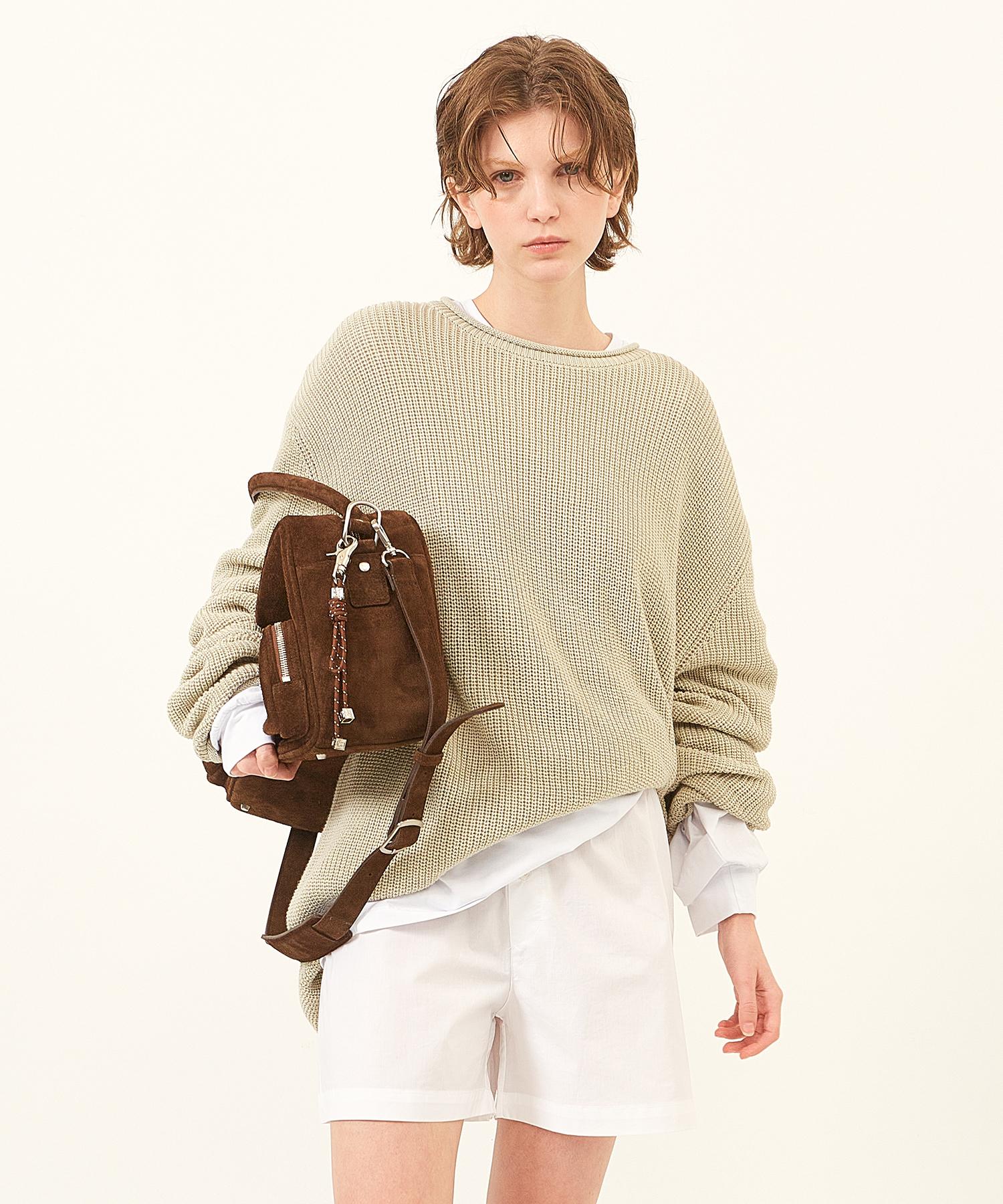 Label Archive W Vianne Rolled Edge Supima Sweater Natural 1