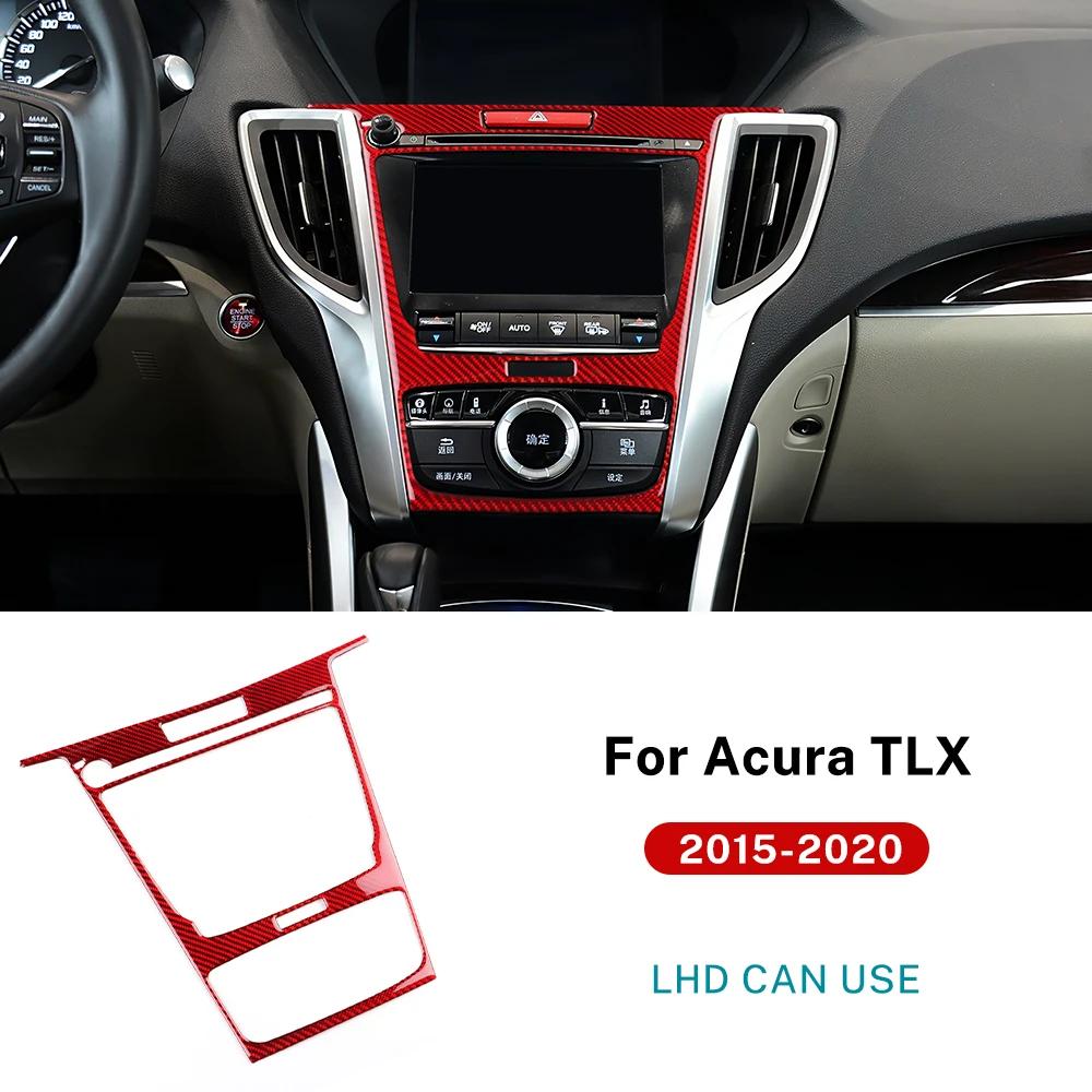 LHD Car Center Console Panel Frame Accessories Real Soft Carbon Fiber Sticker For Acura TLX 2015 2016 2017 2018