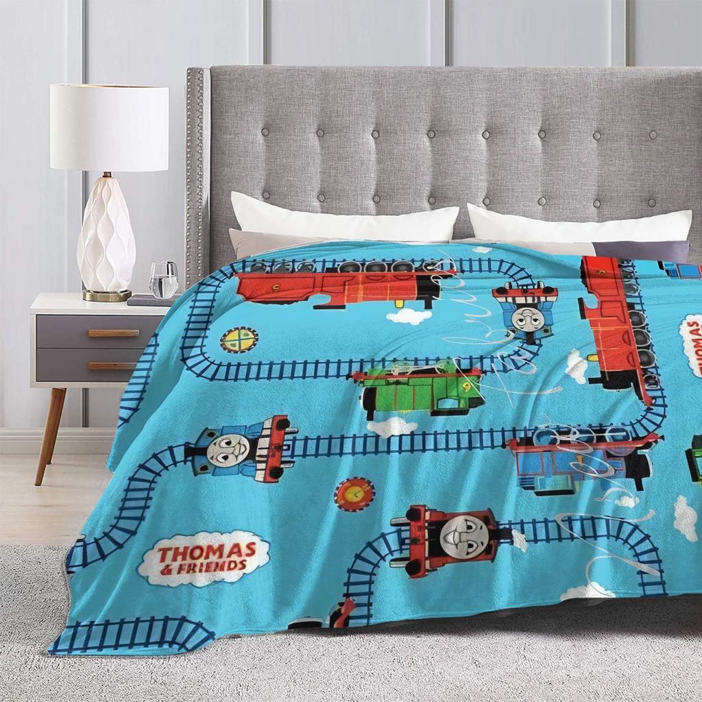 T-Thomas Los Amigos del Tren Mantas Calidad Suave Manta de Sofá Acampada de Invierno Sillón Cama Divertida