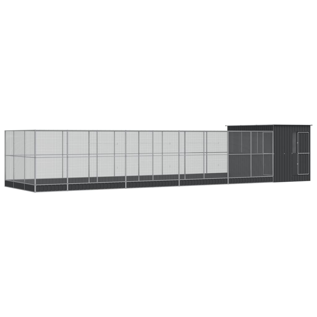 Vidaxl Aviary with Extension, Silver, 1118X303X216 Cm, Steel