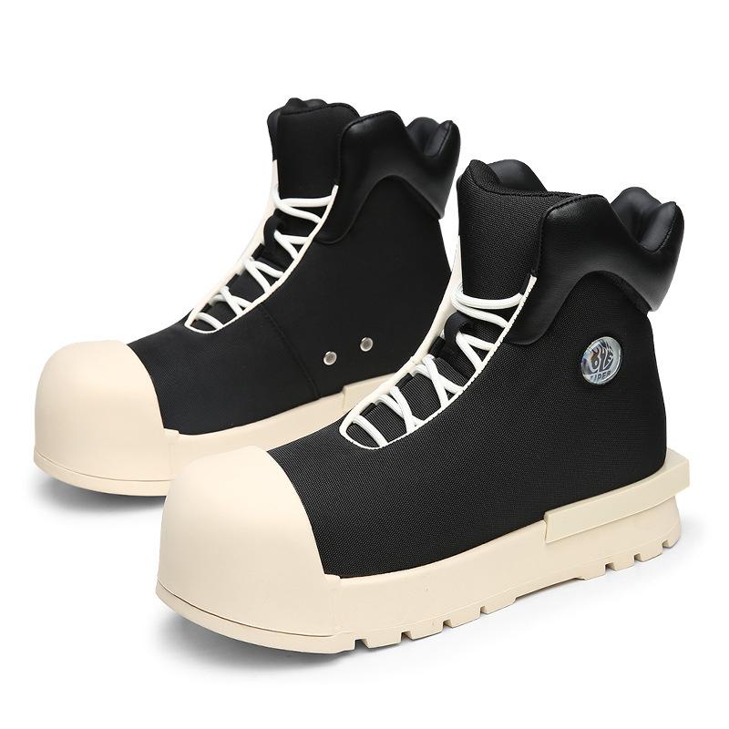 2024 nye Mickey sko med stort hode damepar stygge søte brødsko tykk såle ensfarget høy topp støvler sport og fritidssko