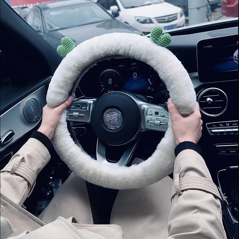

Автомобиль Рулевое колесо Крышка Зима Прекрасный Нескользящий теплый Чехол для рулевого колеса Практичные творческие принадлежности для украшения автомобиля