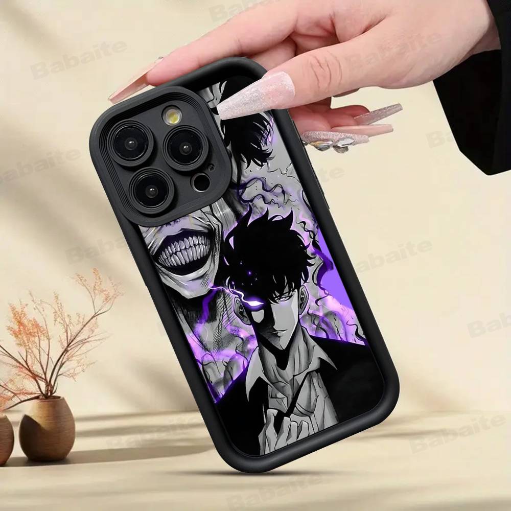 Popolare S-Solo L-Leveling Anime Custodia per Telefono Custodia per Telefono Per IPhone 17 16 15 14 13 12 11 Pro Max Plus Copertura Morbida Nera