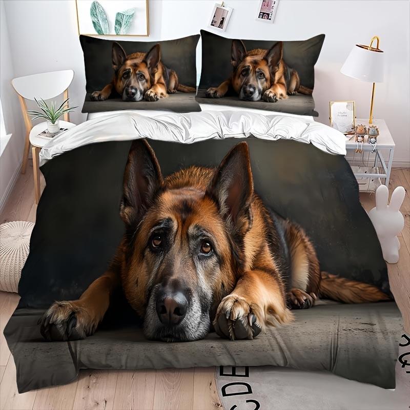 German Shepherd Printed Duvet Set Comfort Animal Digital Printed Four Seasons Bedding Set