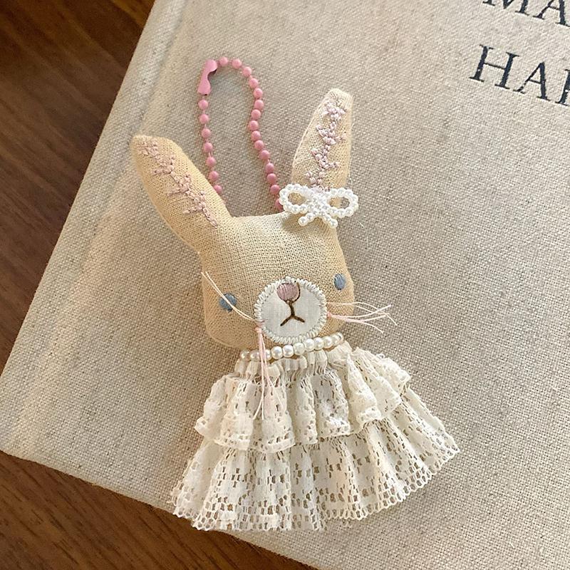 

Kawaii Cat Bunny Bear Keychain Cartoon Plush Stuffed Keyring Cute Key Holder Pendant Bag Hanging Decoration Birthday Gift