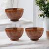 J-kitchens Miso Soup Bowls, Wooden, Tortoise Shell, Lacquered, Set of 3, 11.5cm x 6.8cm, Current Model