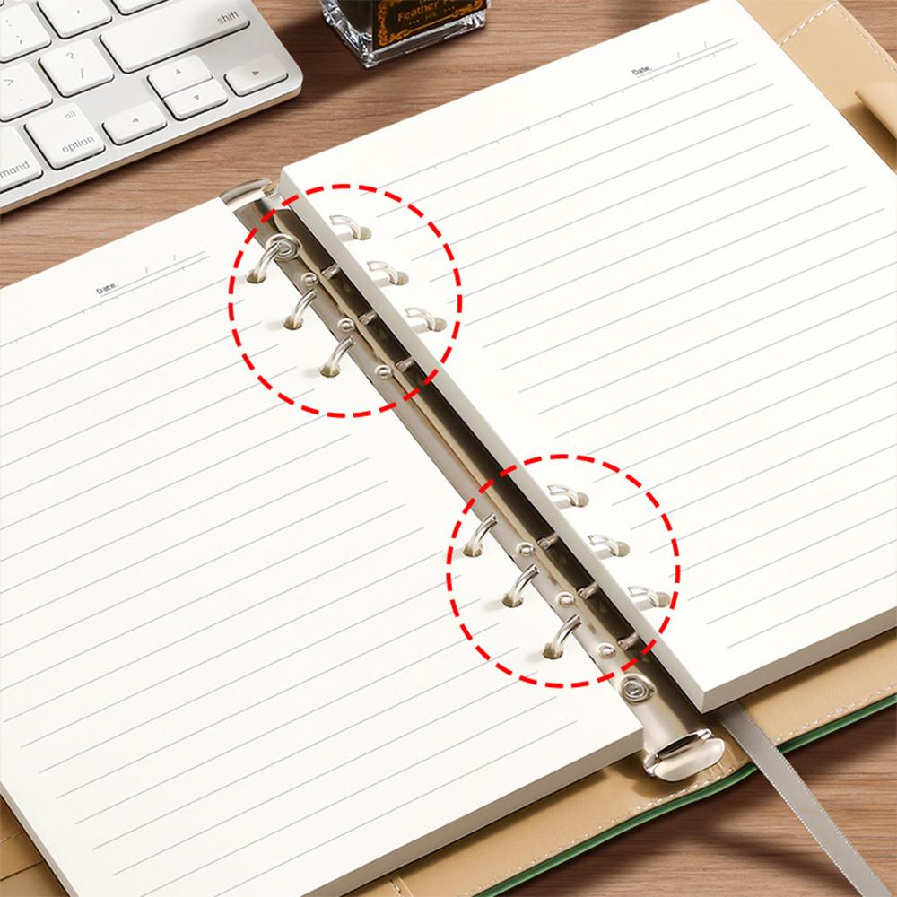 (Logo Can Be Engraved) A5 Leather Student Subject Notebook, Business High-end Loose-leaf Notepad, Buckle Diary, Work Meeting Minutes, Travel Diary