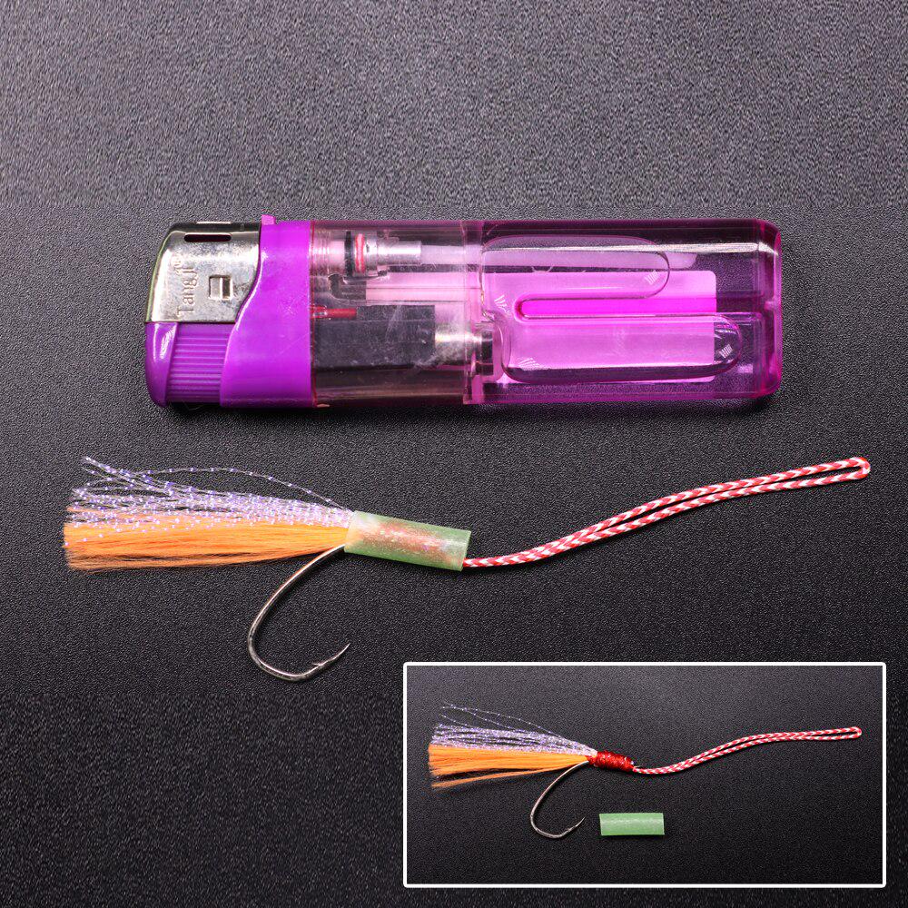 Bimoo 50PCS Pre-Cut Glowing Shrink Tube for Fishing Rig Assist Jig Hook Protecting Cover Luminous Lure DIY
