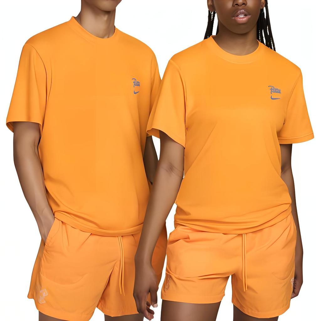 Nike X Patta Collaboration Reflective Logo Cartoon Graphic Crew Neck T-Shirt Unisex Tops Orange FJ3033-717