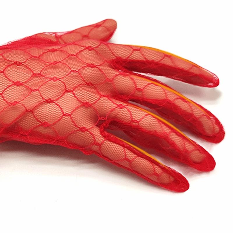 Flapper Lace Gloves 1920s Short Gloves for Concert Costume Accessories