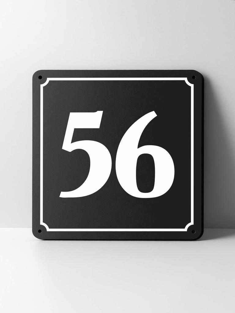 Metal House Number Sign, Black White Contrast, Outdoor Wall Decor for Home Street